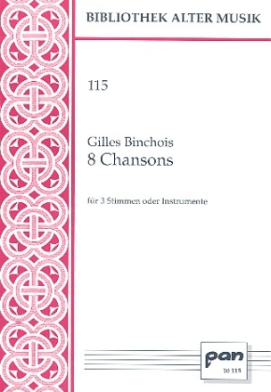 8 Chansons fr 3  Stimmen (Instrumente) (SAT) 3 Partituren