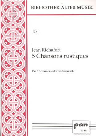 5 Chansons rustiques fr 3 Stimmen (Instrumente) 3 Partituren