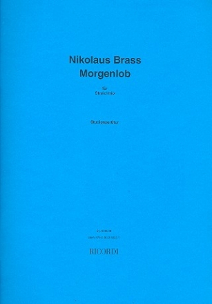 Morgenlob fr Violine, Viola und Violoncello Studienpartitur