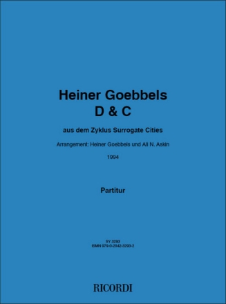 Heiner Goebbels D&C Orchester Partitur A3