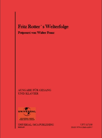 Fritz Rotter Fritz Rotter's Welterfolge Klavier zu 2 Hnden