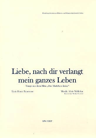 Liebe nach dir verlangt mein ganzes Leben: fr Gesang und Klavier