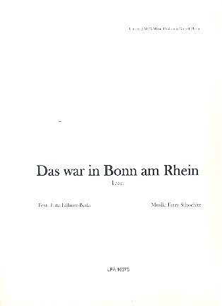 Das war in Bonn am Rhein: Einzelausgabe fr Gesang und Klavier