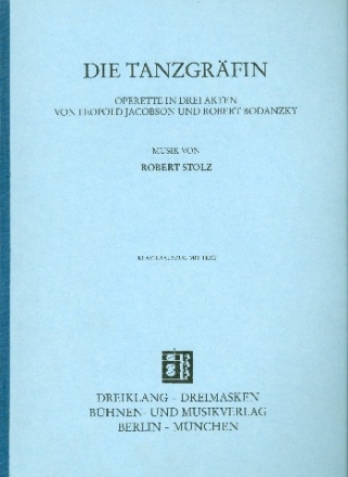 Die Tanzgrfin Operette Klavierauzug