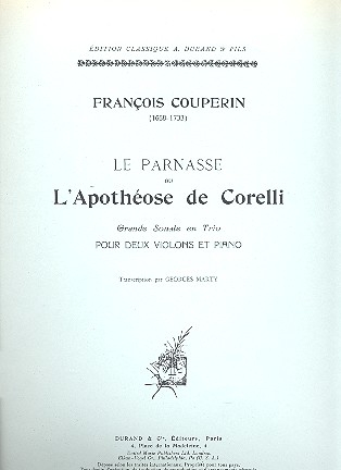 Le Parnasse ou L'Apothose de Corelli pour 2 violons et piano parties