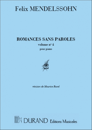 Mendelssohn Romances Ss Paroles V4 Piano (29 A 38) Pianoforte