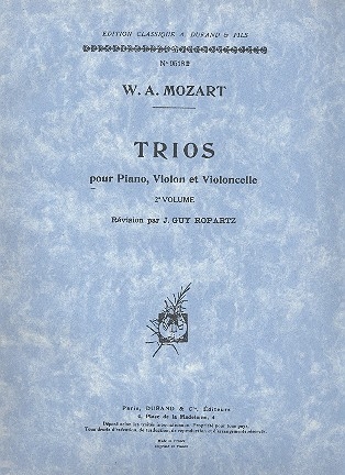 Trios vol.2 (KV542, KV548, KV564) pour piano, violon et violoncelle parties