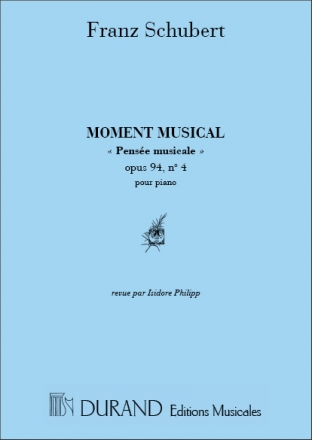 F. Schubert Moment Musical Pensee Musicale Opus 94 N. 4 Pour Piano