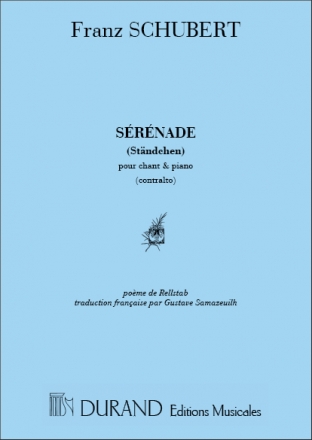 F. Schubert Serenade (Voix Graves), Pour Chant Et Piano Vocal and Piano