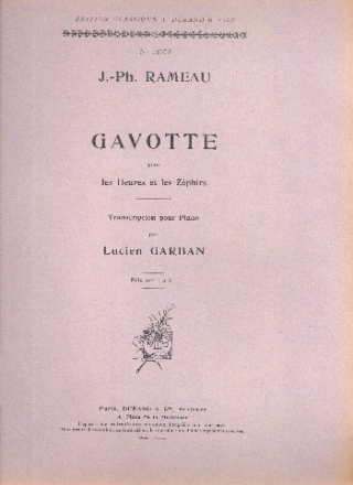 Gavotte pour les heures et les zphirs pour piano