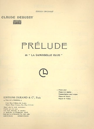 Prlude de la Damoiselle elue pour piano