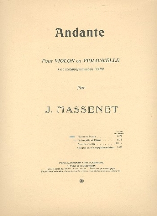 Andante pour violon et piano