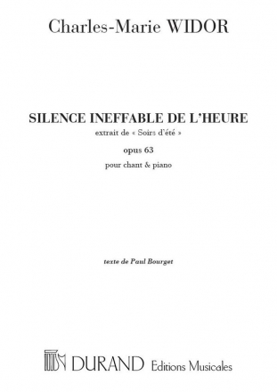 Widor  Silence Ineffable Cht-Piano Vocal and Piano