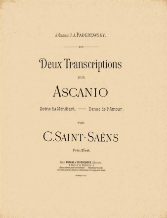 2 Transcriptions sur 'Ascanio' pour piano