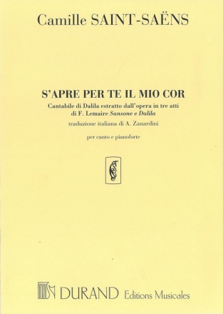 C. Saint Saens Cantabile Mon Coeur S'Ouvre A Ta Voix Canto (O Voce Recit) E Pianoforte