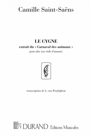 C. Saint-Saens Le Cygne Extrait Du Carnaval Des Animaux Viola or 2 Viole and Piano