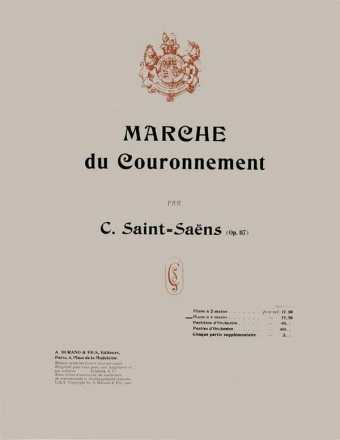 C. Saint-Saens Marche Cour Op117 4 Ms Piano 4 hands