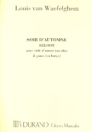 Soir d'automne pour viole d'amour (alto) et piano (harpe)