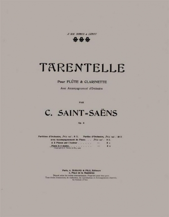 C. Saint-Saens Tarentelle 4 Mains Piano 4 hands