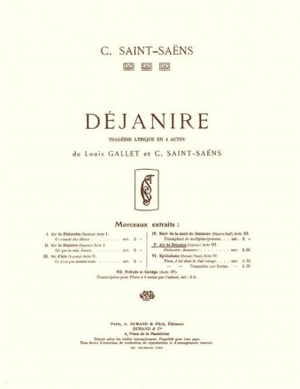 C. Saint-Saens Dejanire N 5 Cht-Piano Vocal and Piano