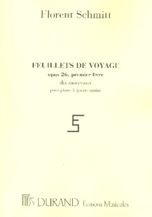 Feuillets de voyage op.26 vol.1 (nos.1-5) pour piano  4 mains partition