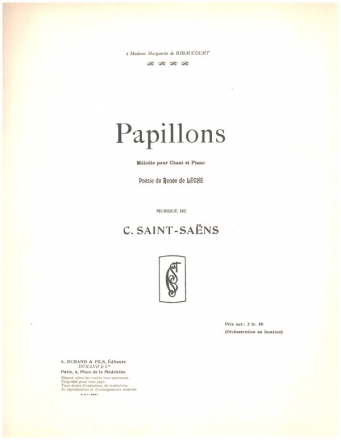 Papillons pour chant et piano