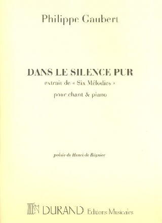 Dans le silence pur pour chant et piano