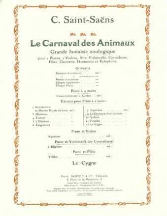 C. Saint-Saens Coucou Au Fonds Des Bois Piano (Carnaval-Animaux) Piano