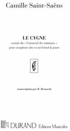 C. Saint-Saens Le Cygne Saxo-Piano Saxophone and Piano E/O Altri Stru