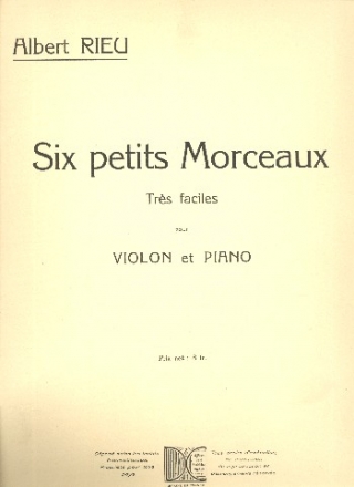 6 petits morceaux trs faciles pour violon et piano