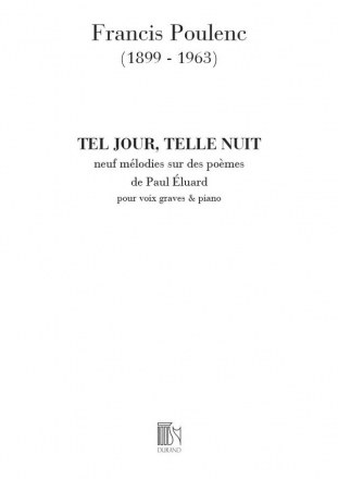 F. Poulenc Tel Jour Telle Nuit Vocal and Piano