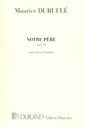 Notre pre op.14 pour choeur  l'unisson partition