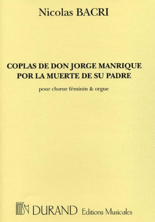 N. Bacri Coplas De Don Jorge Manrique Por La Muerte Coro E Strumenti Vari