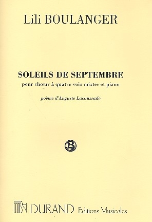 Soleils de Septembre pour choeur mixte et piano partition