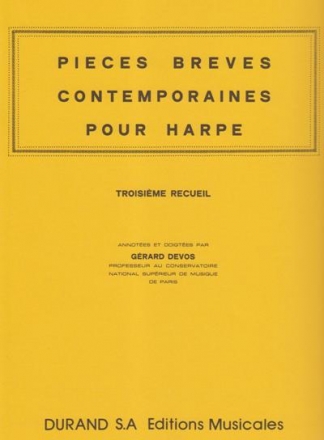 Pieces brves contemporaines vol.3 pour harpe