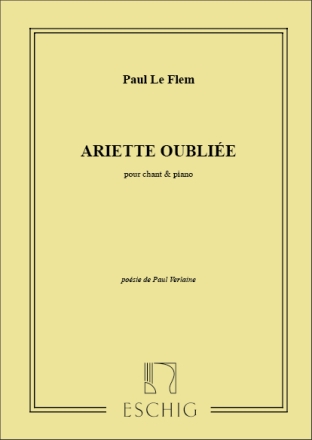 Le Flem Ariette Oubliee Chant-Piano (Poesie De Verlaine Vocal and Piano