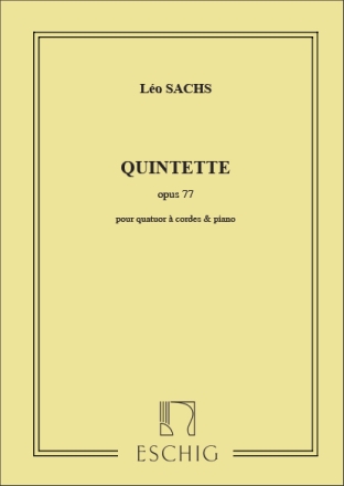 Sachs  Quintette Op 77 Piano Et Quatuor A Cordes Chamber music