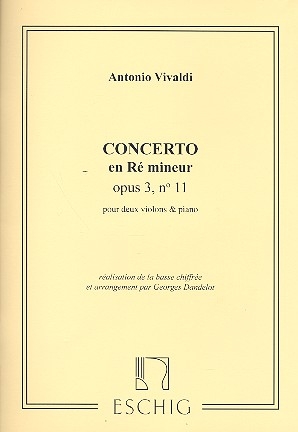 Concerto en r mineur op.3,11 pour 2 violins et orchestre  cordes RV5 pour 2 violons et pianoforte parties