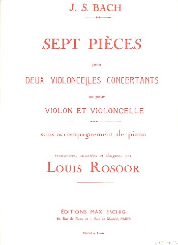 7 Pices pour 2 violoncelles (violon et violoncelle) partition