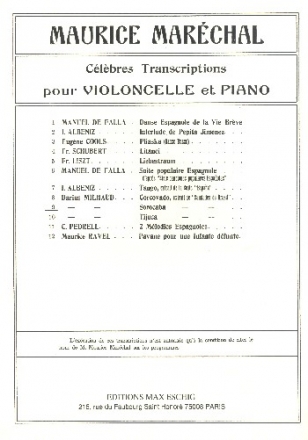 Sorobaca  de Saudades do Brazil pour violoncelle et piano