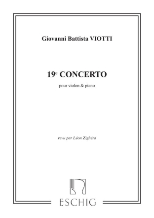 Viotti Concerto N 19 1er Solo (Zighera 13) Violon-Piano Violino E Pianoforte