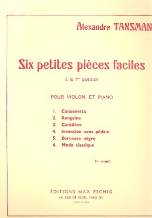 6 petites pices faciles pour violon et piano