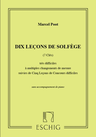 Poot  10 Lecons Solfege Sans Piano (7 Cles ) Music Education