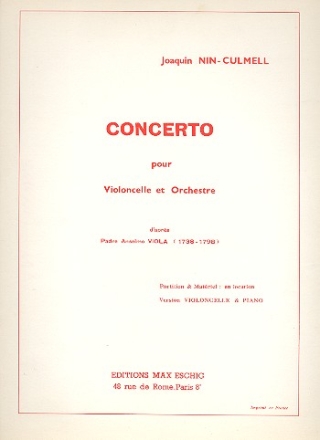 Concerto pour violoncelle et orchestre pour violoncelle et piano