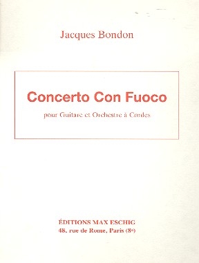 Concerto con fuoco pour guitare et orchestre  cordes partition de poche