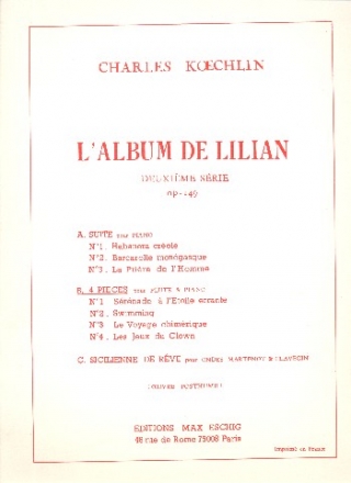 L'Album de Lilian vol.2 op.149b - 4 pices pour flte et piano