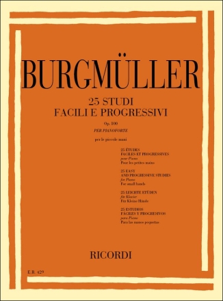 F. Burgmuller 25 Studi Facili E Progressivi Per Le Piccole Mani Pianoforte