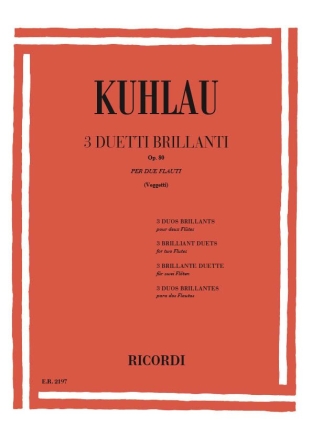 F. Kuhlau 3 Duetti Brillanti Op. 80 2 O Piu' Flauti