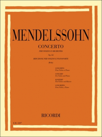 F. Mendelssohn Concerto Per Violino In Mi Min. Op. 64 (Polo) Violin and Piano