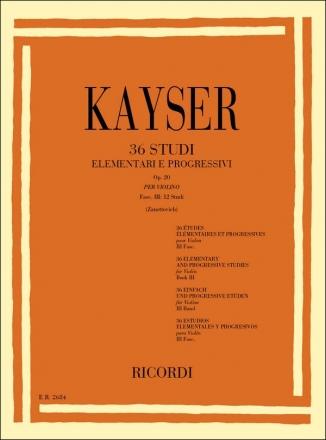 H.E. Kayser 36 Studi Elementari E Progressivi Op. 20 Violin